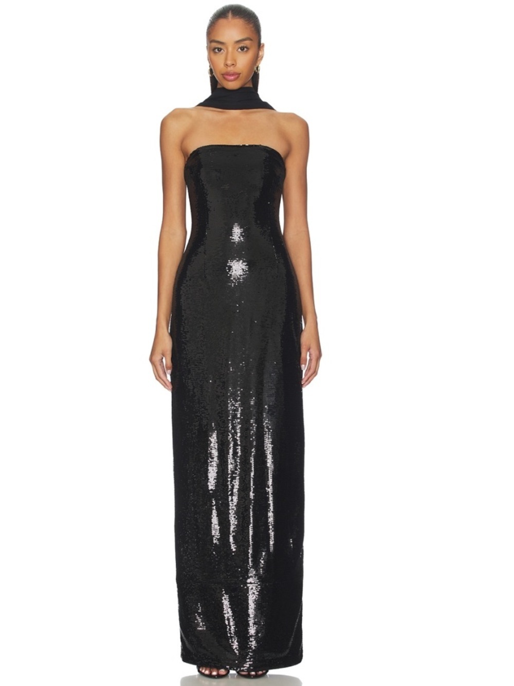 L’academie Veleda Sequin Gown in Black